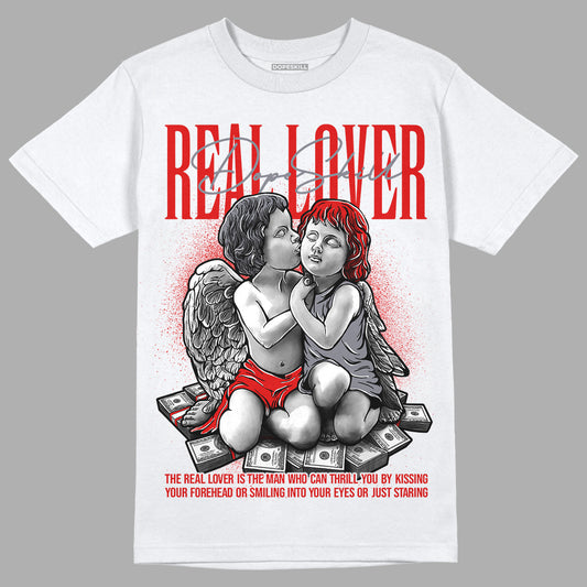 Gym Red 9s DopeSkill T-Shirt Real Lover Graphic - White 