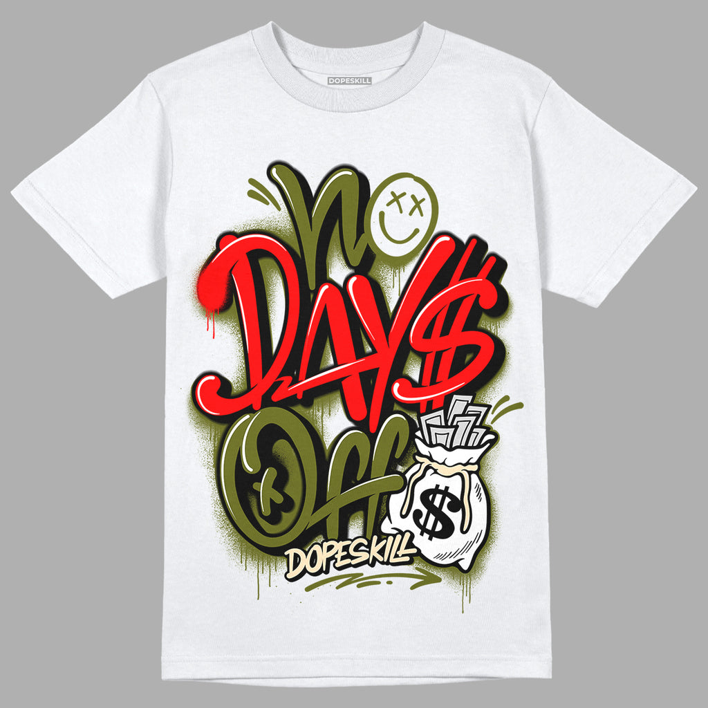 Travis Scott x Jordan 1 Low OG “Olive” DopeSkill T-Shirt No Days Off Graphic Streetwear - White