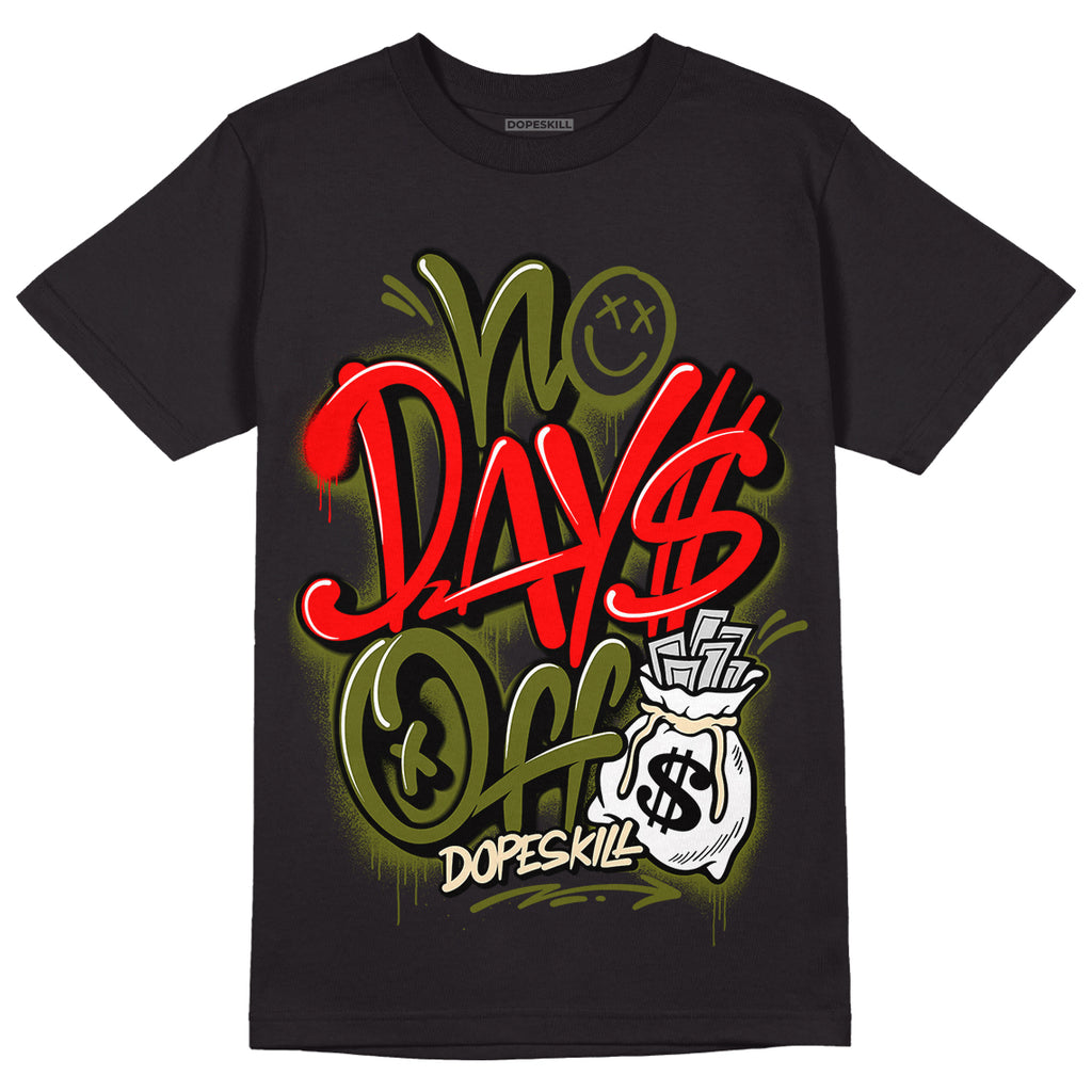 Travis Scott x Jordan 1 Low OG “Olive” DopeSkill T-Shirt No Days Off Graphic Streetwear - Black