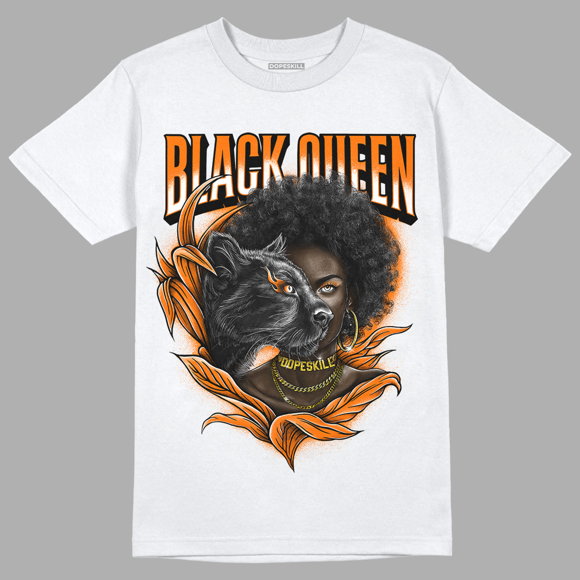 Wmns Dunk Low 'Magma Orange DopeSkill T-Shirt New Black Queen Graphic Streetwear - White