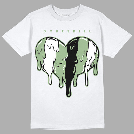 Seafoam 4s DopeSkill T-Shirt Slime Drip Heart Graphic - White 