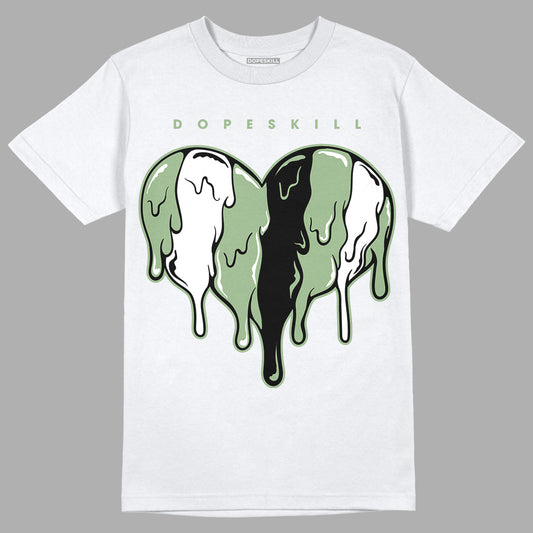 Seafoam 4s DopeSkill T-Shirt Slime Drip Heart Graphic - White