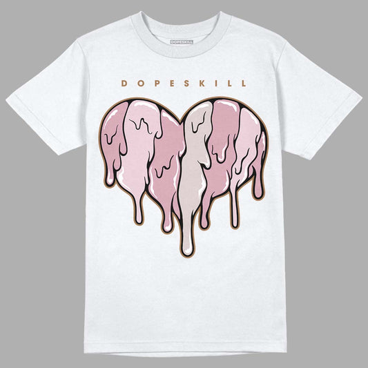 Dunk Low Teddy Bear Pink DopeSkill T-Shirt Slime Drip Heart Graphic - White 