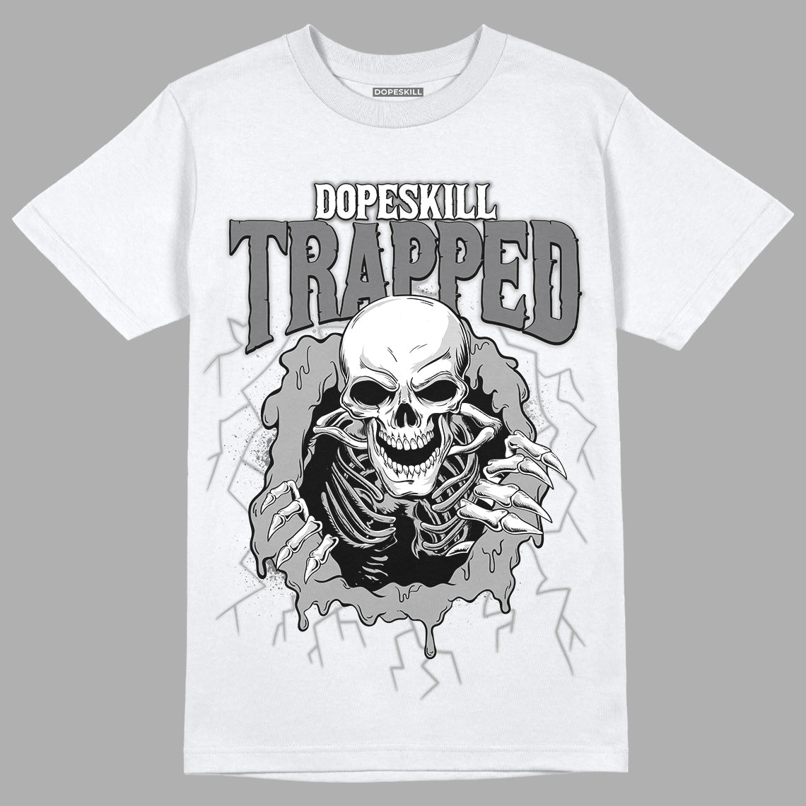 Jordan 1 High Stealth DopeSkill T-Shirt Trapped Halloween Graphic - White 