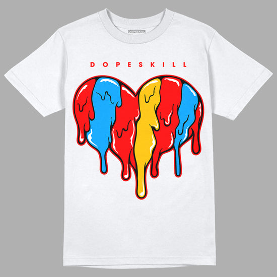 Fruity Pebbles Dunks DopeSkill T-Shirt Slime Drip Heart Graphic - White