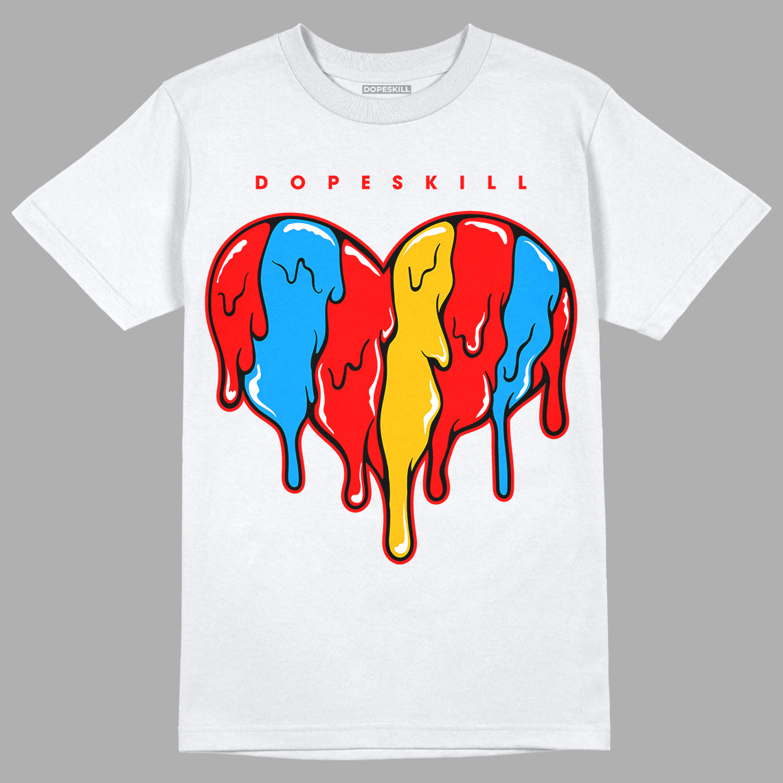 Fruity Pebbles Dunks DopeSkill T-Shirt Slime Drip Heart Graphic - White