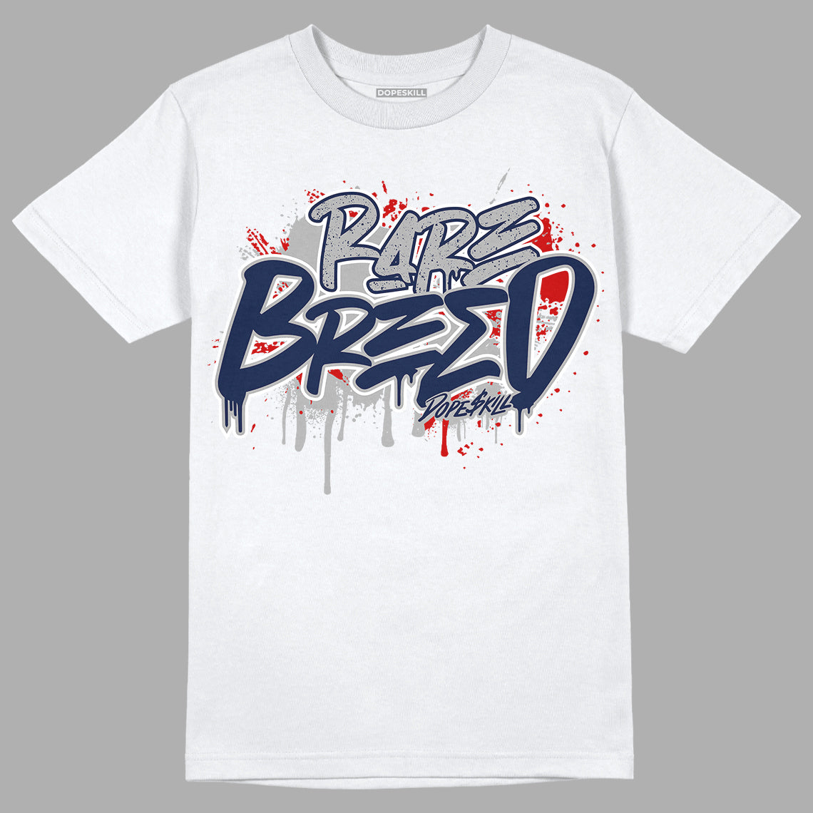 Midnight Navy 4s DopeSkill T-Shirt Rare Breed Graphic - White