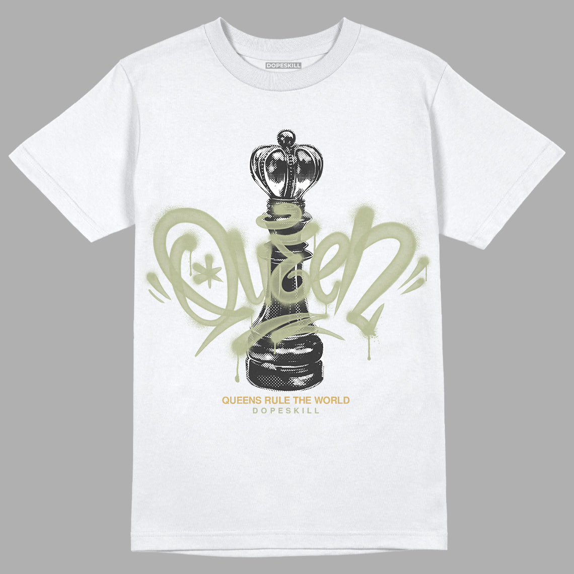 Jordan 5 Jade Horizon DopeSkill T-Shirt Queen Chess Graphic Streetwear - White