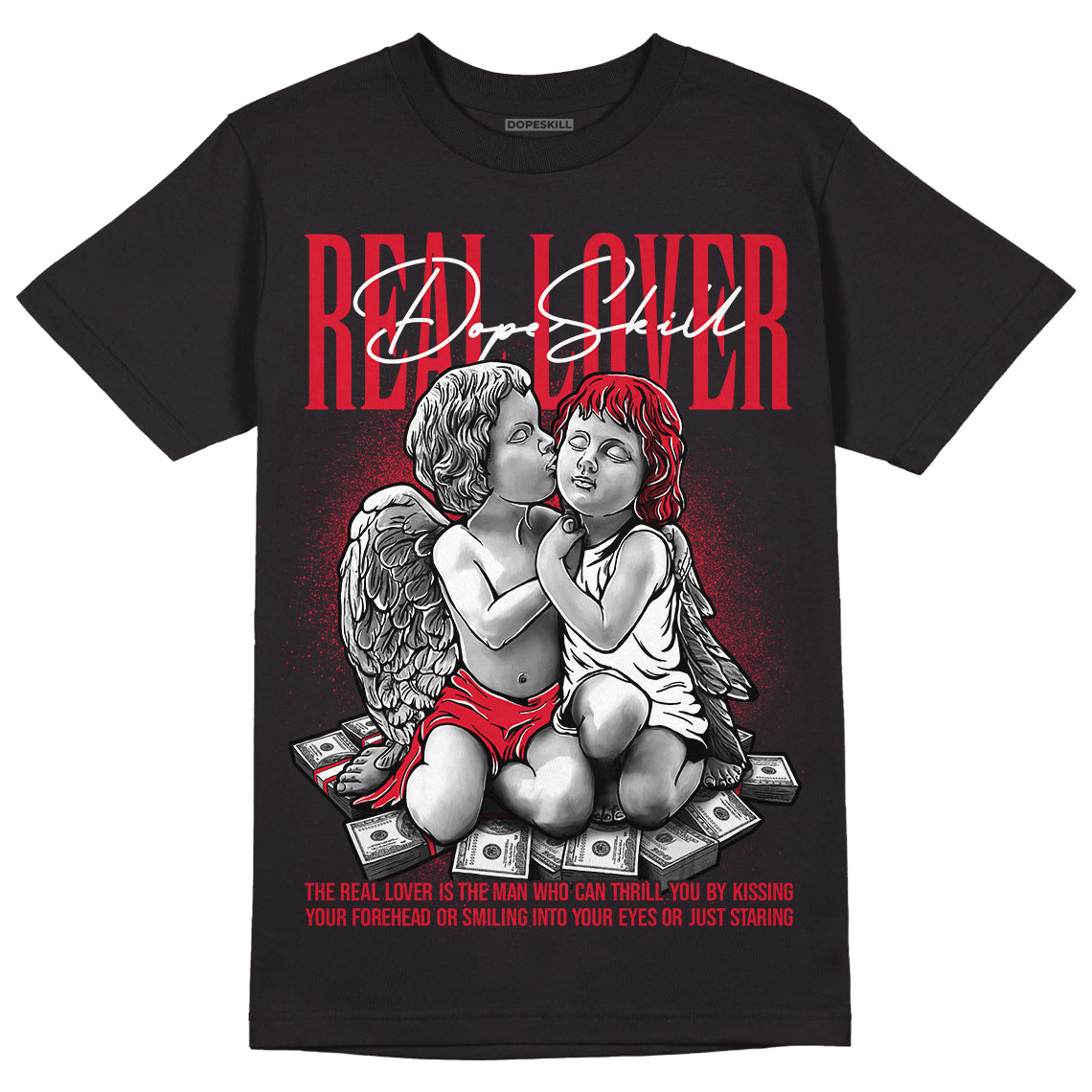 Lost & Found 1s DopeSkill T-Shirt Real Lover Graphic - Black
