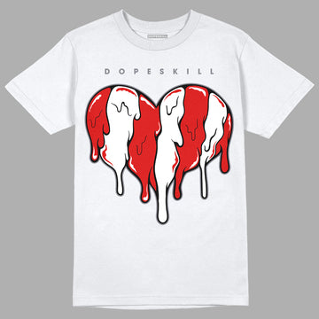 Gym Red 9s DopeSkill T-Shirt Slime Drip Heart Graphic - White 