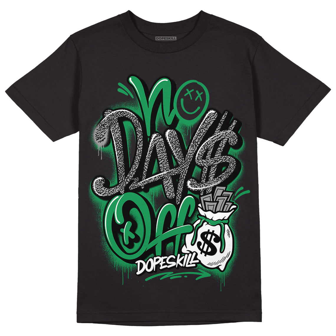 Jordan 3 WMNS “Lucky Green” DopeSkill T-Shirt No Days Off Graphic Streetwear - Black