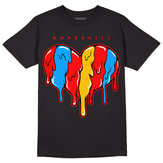 Fruity Pebbles Dunks DopeSkill T-Shirt Slime Drip Heart Graphic - Black