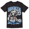 Jordan 5 Retro University Blue DopeSkill T-Shirt Sick Bear Graphic Streetwear - Black
