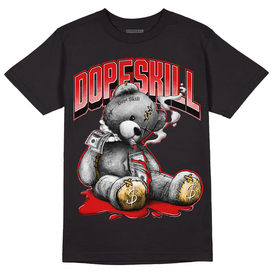 Dunk Low Gym Red DopeSkill T-Shirt Sick Bear Graphic - Black 