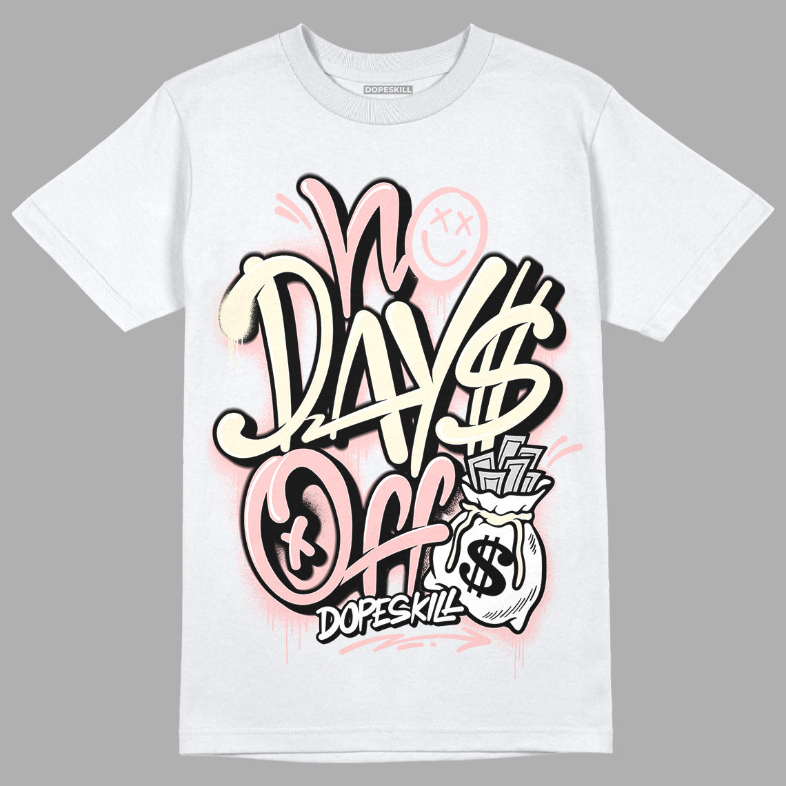 Jordan 1 High OG WMNS Washed Pink DopeSkill T-Shirt No Days Off Graphic Streetwear - White