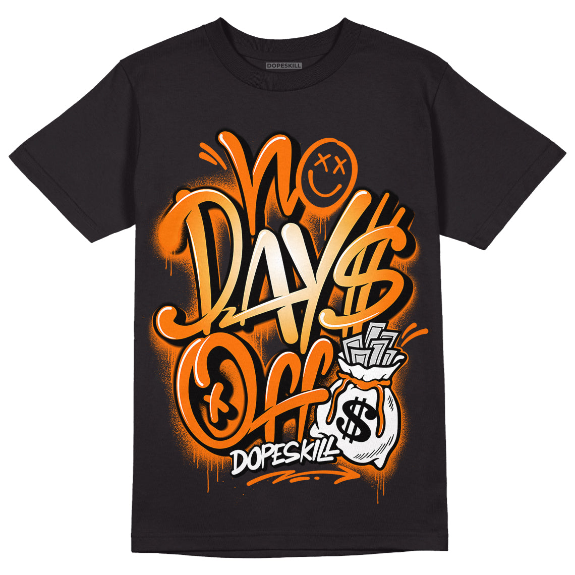 Wmns Dunk Low 'Magma Orange DopeSkill T-Shirt No Days Off Graphic Streetwear - Black