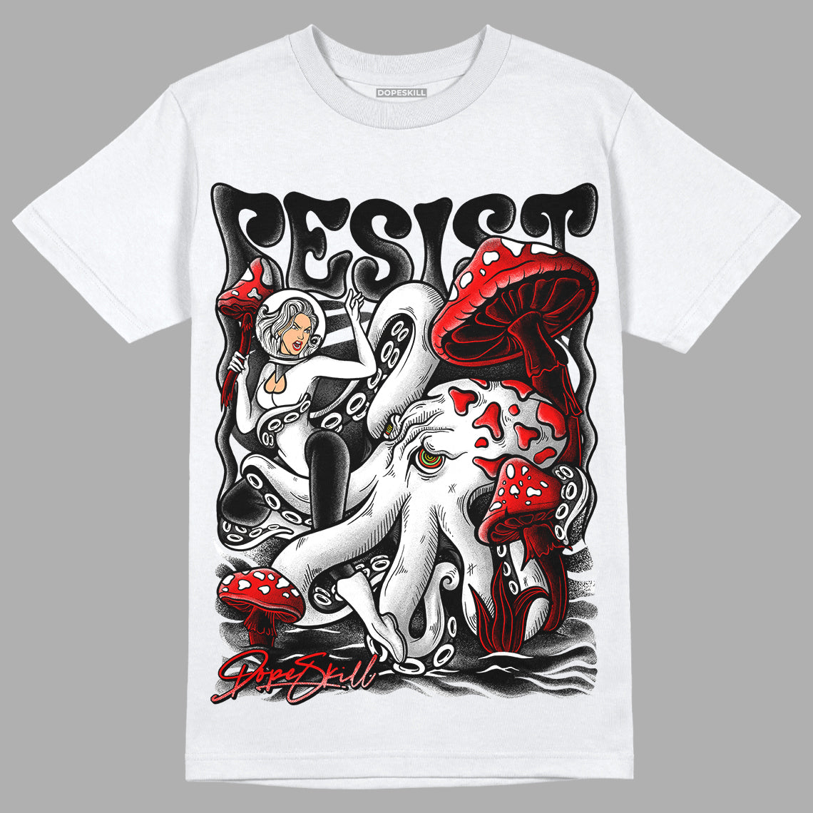 Jordan 1 High 85 Black White DopeSkill T-Shirt Resist Graphic Streetwear - White 