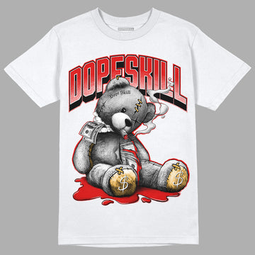 Dunk Low Gym Red DopeSkill T-Shirt Sick Bear Graphic - White 