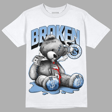 Jordan 5 Retro University Blue DopeSkill T-Shirt Sick Bear Graphic Streetwear - White