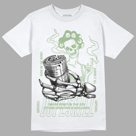 Seafoam 4s DopeSkill T-Shirt Show Me The Money Graphic - White 