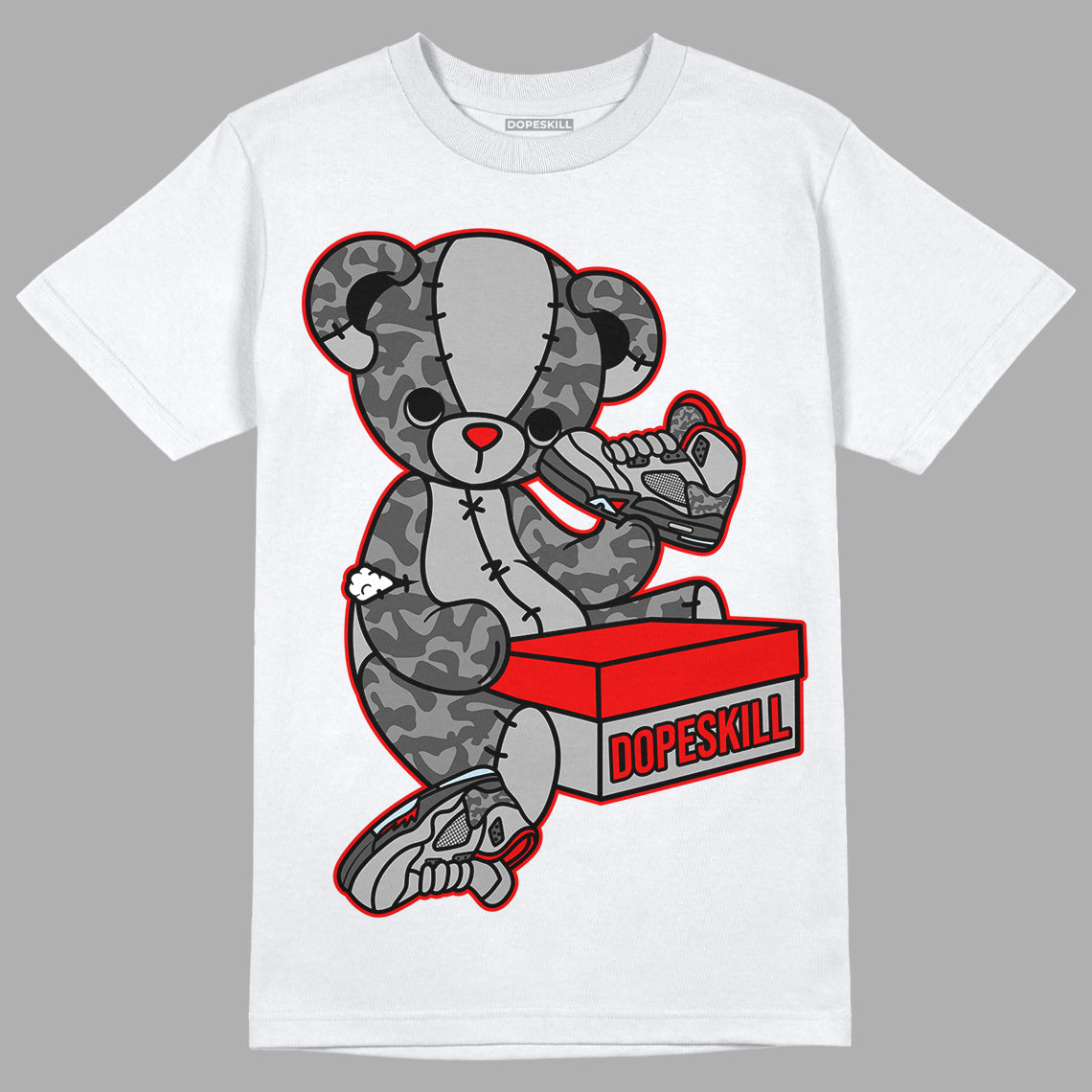 Jordan 5 Retro P51 Camo DopeSkill T-Shirt Sneakerhead BEAR Graphic Streetwear - White
