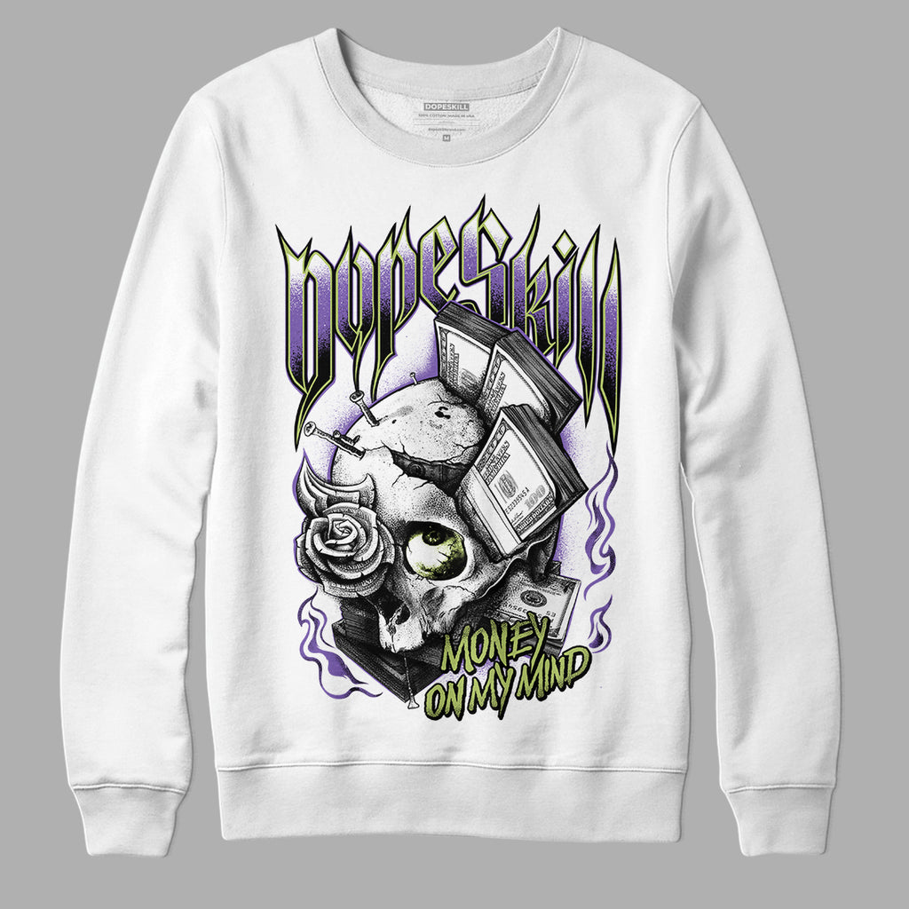 Canyon Purple 4s DopeSkill Sweatshirt Money On My Mind Graphic - White 