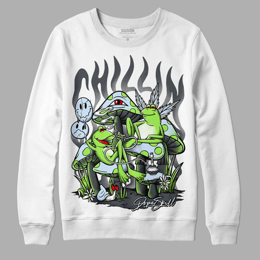 Green Bean 5s DopeSkill Sweatshirt Chillin Graphic - White 