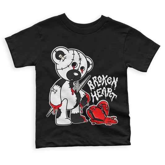 72-10 11s Retro Low DopeSkill Toddler Kids T-shirt Broken Heart Graphic - Black
