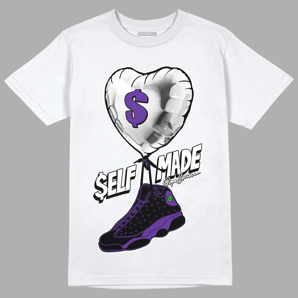 Jordan 13 Court Purple DopeSkill T-Shirt Self Made Graphic - White 