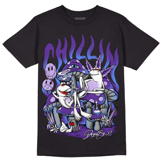 Court Purple 13s DopeSkill T-Shirt Chillin Graphic - Black 