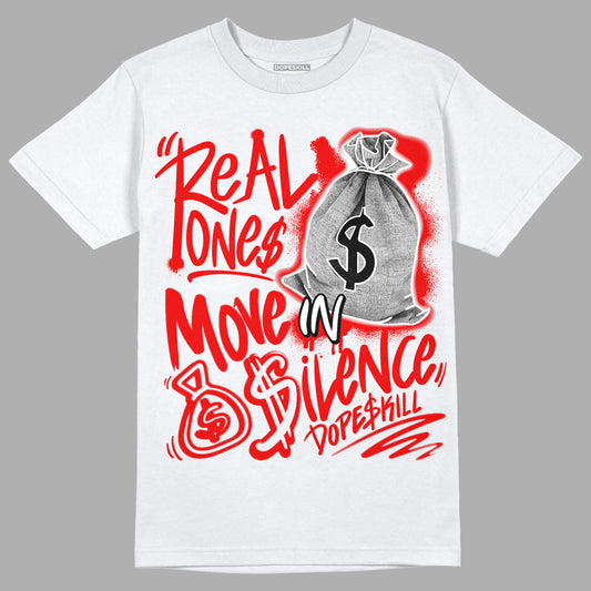 SB Dunk Low Cherry Sample DopeSkill T-Shirt Real Ones Move In Silence Graphic Streetwear - White