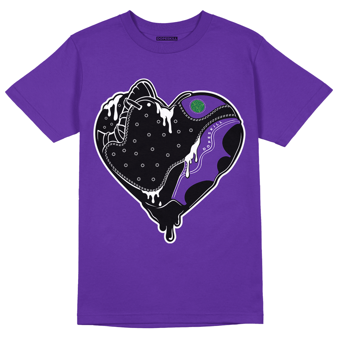 Jordan 13 Court Purple DopeSkill Purple T-shirt Heart Jordan 13 Graphic