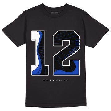 Hyper Royal 12s DopeSkill T-Shirt No.12 Graphic - Black 