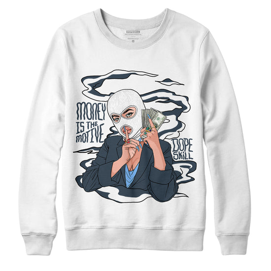 Jordan 6 Midnight Navy DopeSkill Sweatshirt Money Is The Motive Graphic