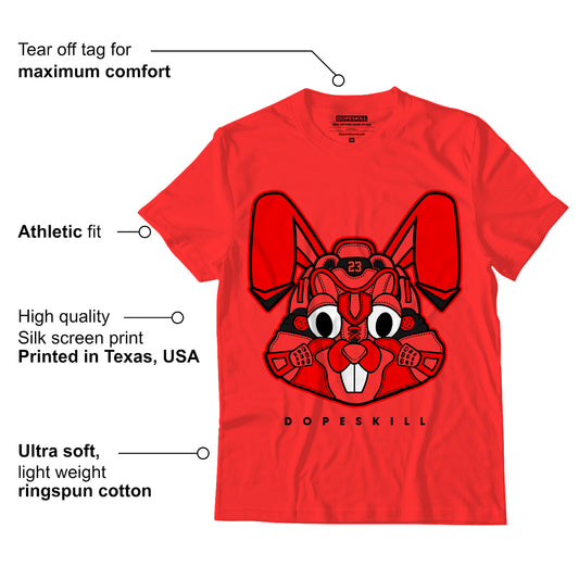 AJ 9 Chile Red DopeSkill Chile Red T-shirt Sneaker Rabbit Graphic