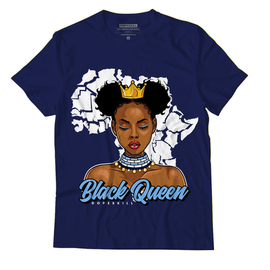 AJ 6 University Blue DopeSkill College Navy T-Shirt Black Queen Graphic