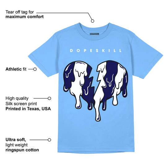AJ 6 University Blue DopeSkill University Blue T-Shirt Tear My Heart Out Graphic