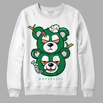 Nike SB x Jordan 4 “Pine Green” DopeSkill Sweatshirt New Double Bear Graphic Streetwear - White