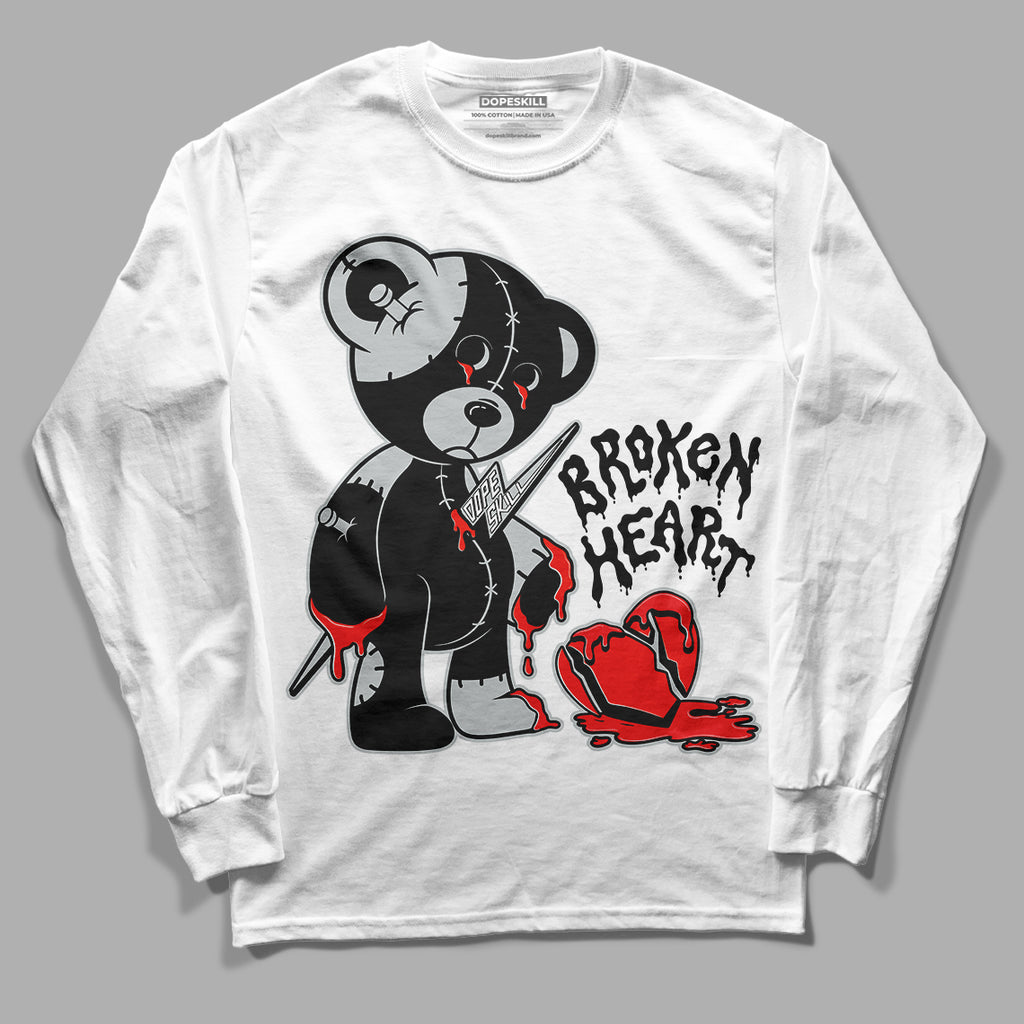 Black Canvas 4s DopeSkill Long Sleeve T-Shirt Broken Heart Graphic - White 