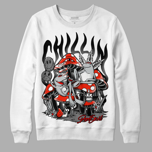 Black Canvas 4s DopeSkill Sweatshirt Chillin Graphic - White 