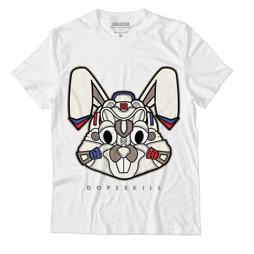 Jordan 4 Sail Canvas DopeSkill T-Shirt Sneaker Rabbit Graphic - White 