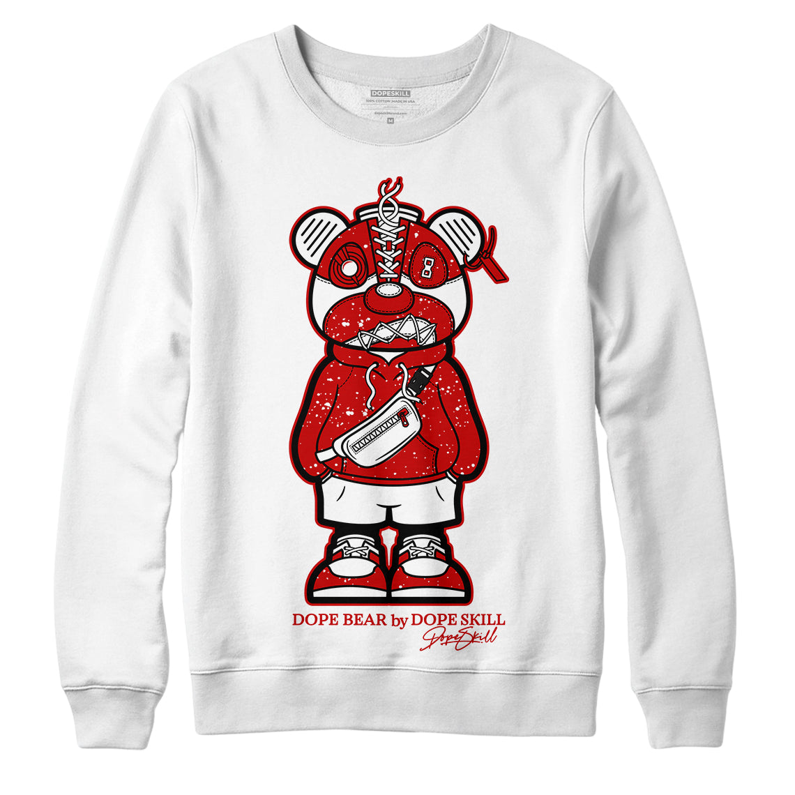 Jordan 6 “Red Oreo” DopeSkill Sweatshirt Sneaker Bear Graphic - White 