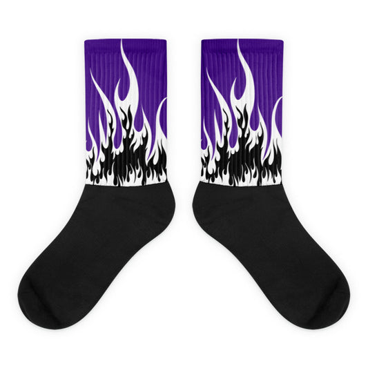 FIRE Sublimated Socks Match Jordan 3 Dark Iris