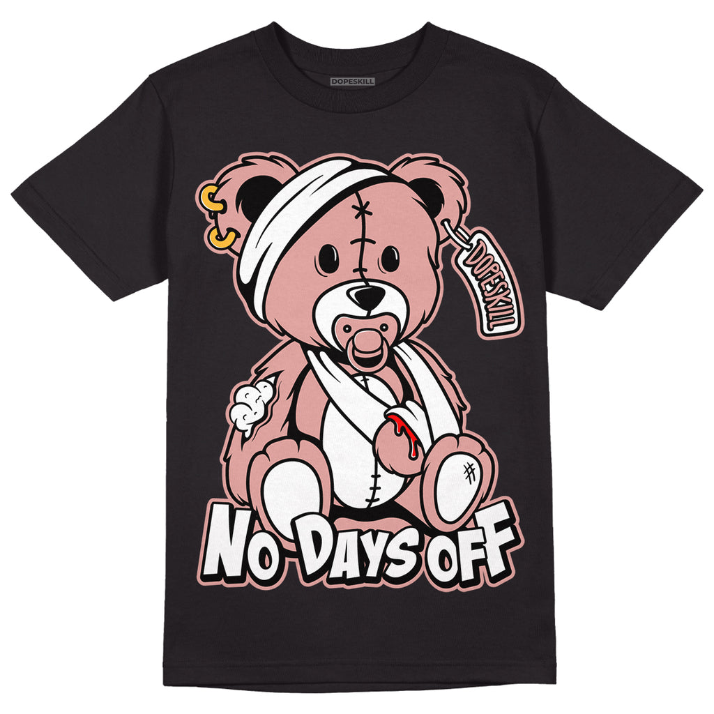Rose Whisper Dunk Low DopeSkill T-Shirt Hurt Bear Graphic - Black 