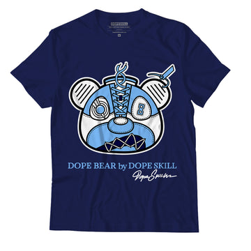 AJ 6 University Blue DopeSkill College Navy T-Shirt Sneaker Bear Head Graphic