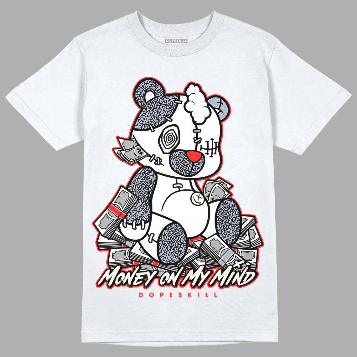 Jordan 3 Retro White Cement Reimagined DopeSkill T-Shirt MOMM Bear Graphic Streetwear - White