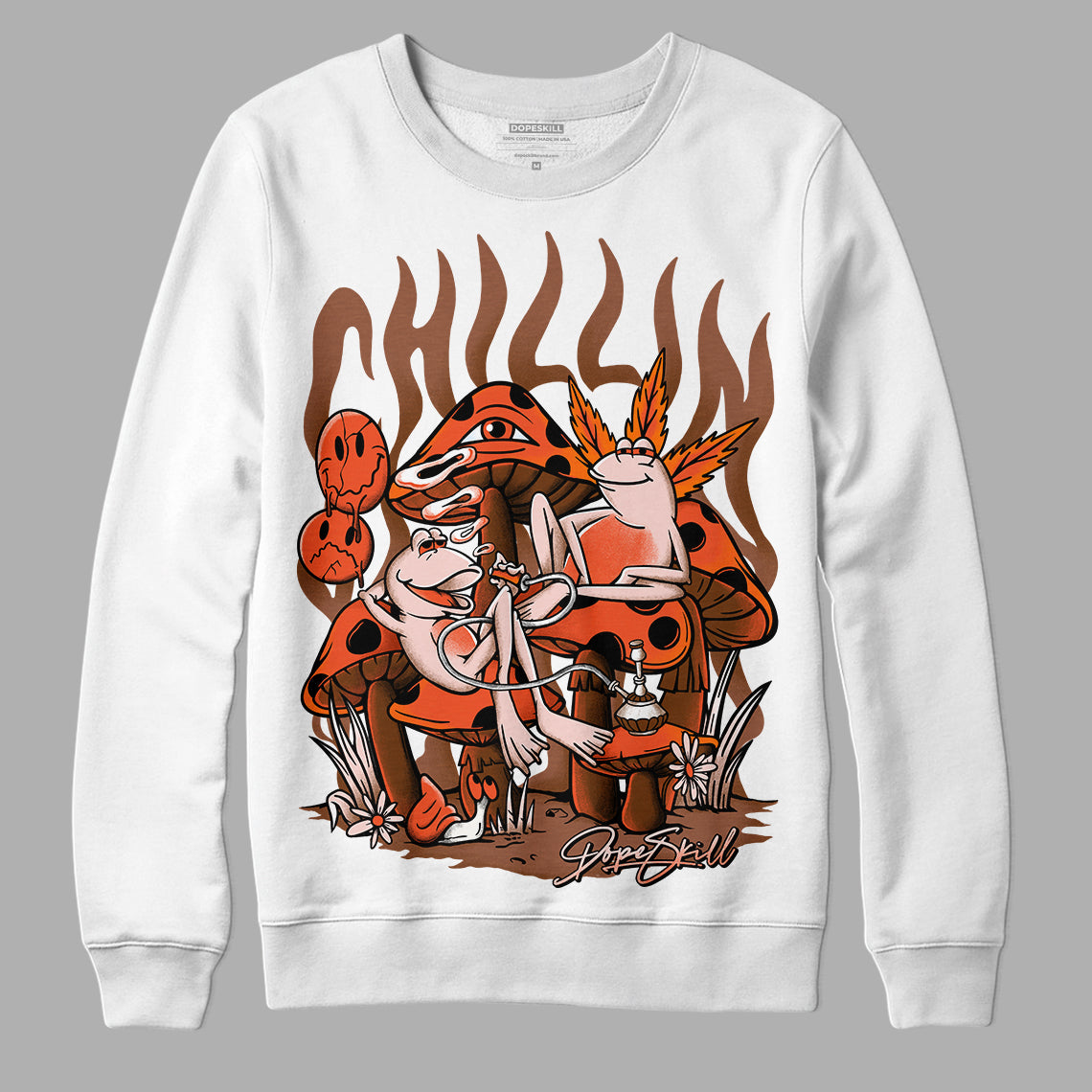 Desert Elephant 3s DopeSkill Sweatshirt Chillin Graphic - White