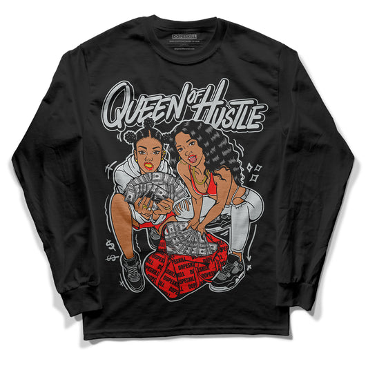 Black Canvas 4s DopeSkill Long Sleeve T-Shirt Queen Of Hustle Graphic - Black 