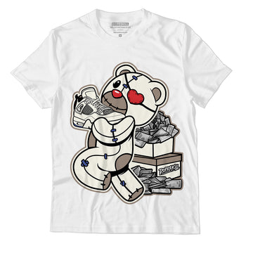 Jordan 4 Sail Canvas DopeSkill T-Shirt Bear Steals Sneaker Graphic - White 