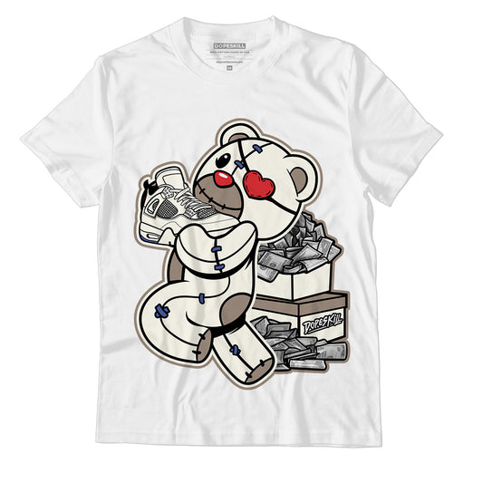 Jordan 4 Sail Canvas DopeSkill T-Shirt Bear Steals Sneaker Graphic - White 